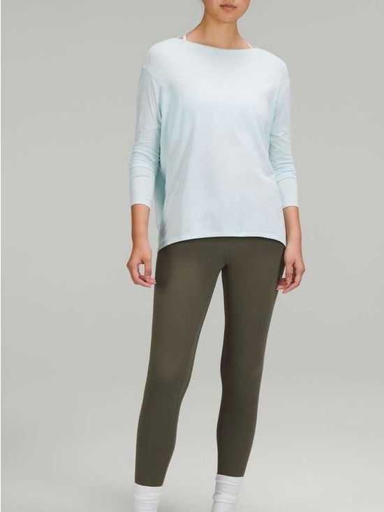 lululemon athletica Tops - Back In Action Organic Cotton Long-Sleeve Shirt powder blue